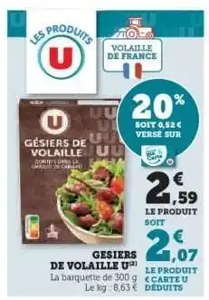 Hyper U Gésiers de Volaille U offre
