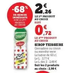 Hyper U Sirop Teisseire offre