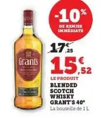 Hyper U Blended Scotch Whisky Grant's 40° offre