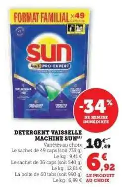 Hyper U DETERGENT VAISSELLE MACHINE SUN offre