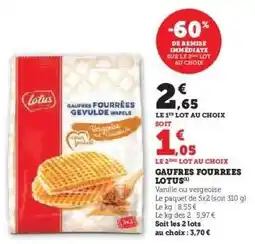 Hyper U Gaufres Fourrées 'Lotus' offre