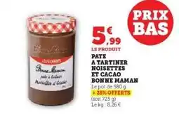 Hyper U Pâte À Tartiner Noisettes Et Cacao Bonne Maman offre