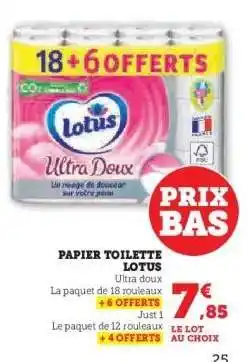 Hyper U Papier Toilette Lotus offre