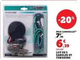 Hyper U LOT DE 5 SANGLES ET TENDEURS offre
