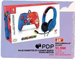 Super U Pack Manette et Casque Mario pour Switch offre