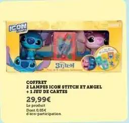 Super U Coffret 2 Lampes Icon Stitch et Angel + 1 Jeu de Cartes offre