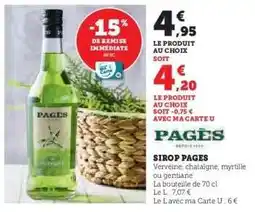 Super U Sirop Pages offre