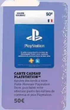 Super U Carte Cadeau PlayStation offre