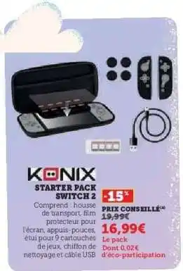 Super U Konix Starter Pack Switch 2 offre