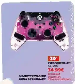 Hyper U MANETTE FILAIRE XBOX AFTERGLOW offre