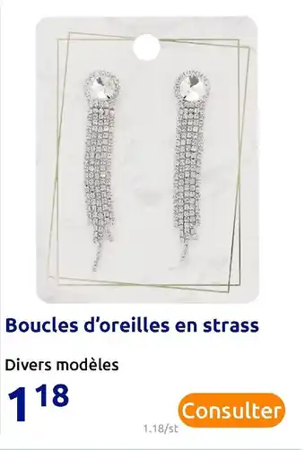 Action Boucles d'oreilles en strass offre