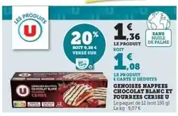 Super U Genoises Nappes Chocolat Blanc et Fourrees Cerise U offre