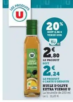 Super U Huile d'Olive Extra Vierge U offre
