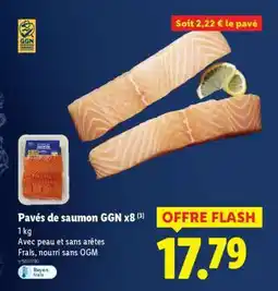 Lidl Pavés de saumon GGN x8 offre