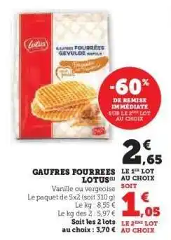 Super U Gaufres Fourrées 'Lotus' offre