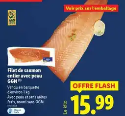 Lidl Filet de saumon entier avec peau GGN offre