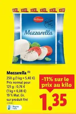 Lidl Mozzarella offre