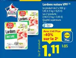 Lidl Lardons nature VPF offre