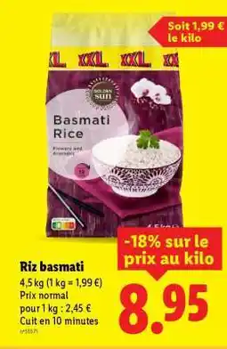 Lidl RIZ BASMATI offre