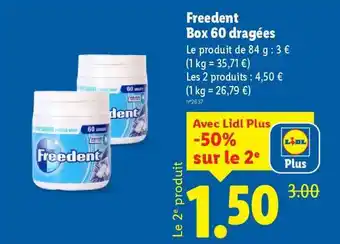 Lidl Freedent Box 60 dragées offre