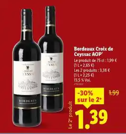 Lidl Bordeaux Croix de Ceyssac AOP offre