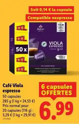 Lidl Café viola espresso offre