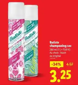 Lidl BATISTE Shampooing Sec offre