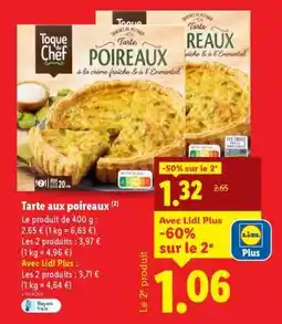 Lidl Tarte aux poireaux offre