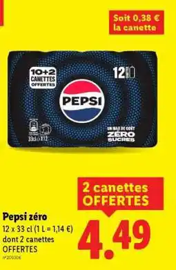 Lidl Pepsi zéro offre