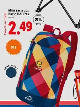 Lidl Mini sac à dos Basic Lidl Trek offre