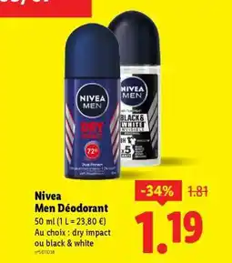 Lidl NIVEA MEN Déodorant offre