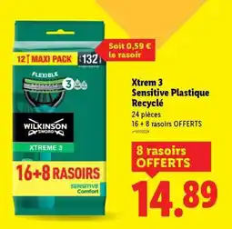 Lidl Xtrem 3 Sensitive Plastique Recyclé offre