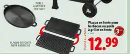 Lidl Plaque en fonte pour barbecue ou poêle à griller en fonte offre
