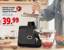 Lidl Hachoir à viande électrique avec broyeur de tomates offre