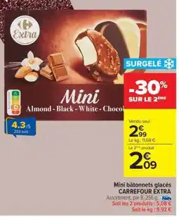 Carrefour Market Mini bâtonnets glacés CARREFOUR EXTRA offre