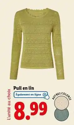 Lidl Pull en lin offre