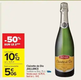 Carrefour Market Clairette de Die Jaillance offre