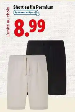 Lidl Short en lin Premium offre