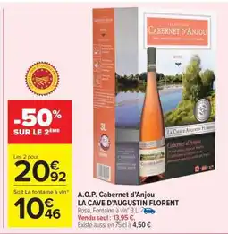 Carrefour Market A.O.P. CABERNET D'ANJOU LA CAVE D'AUGUSTIN FLORENT offre
