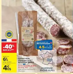 Carrefour Market Saucisse sèche d’Auvergne I.G.P offre