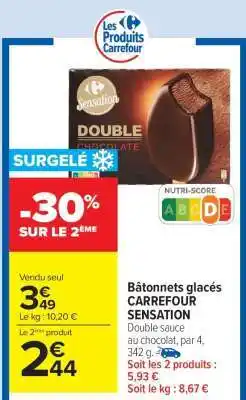 Carrefour Market Bâtonnets glacés CARREFOUR SENSATION offre