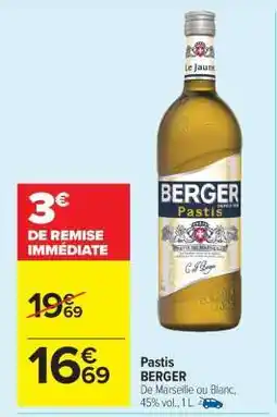 Carrefour Market Pastis BERGER offre