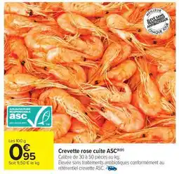 Carrefour Market Crevette rose cuite ASC offre