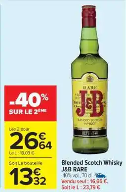 Carrefour Market BLENDED SCOTCH WHISKY J&B RARE offre