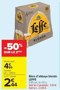 Carrefour Market BIÈRE D'ABBAYE BLONDE LEFFE offre