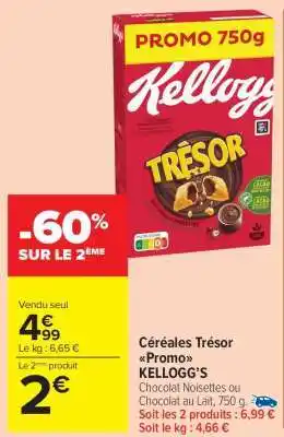 Carrefour Market Céréales Trésor Promo KELLOGG’S offre