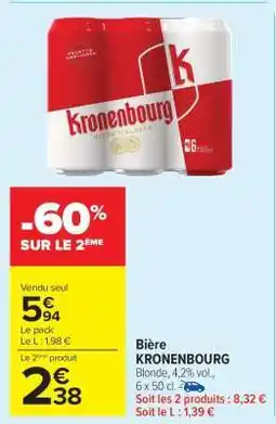 Carrefour Market Bière KRONENBOURG offre