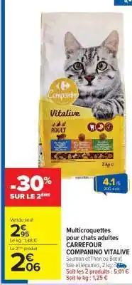 Carrefour Market Multicroquettes pour chats adultes CARREFOUR COMPANINO VITALIVE offre