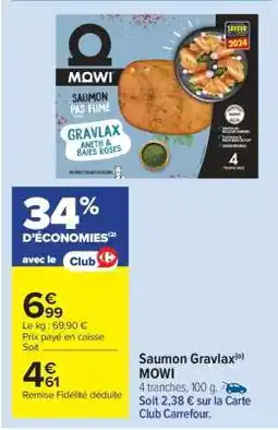 Carrefour Market Saumon Gravlax MOWI offre