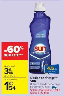 Carrefour Market Liquide de Rinçage Sun offre